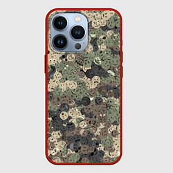 Чехол iPhone 13 Pro Эмодзи камуфляж