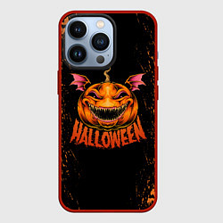 Чехол для iPhone 13 Pro Веселая тыква на хеллоуин, цвет: 3D-красный