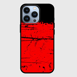 Чехол для iPhone 13 Pro КРАСНЫЙ ГРАНЖ RED GRUNGE, цвет: 3D-черный