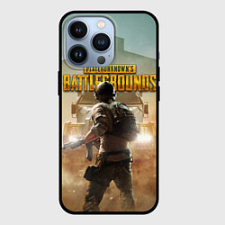 Чехол для iPhone 13 Pro PUBG СОЛДАТ В ШЛЕМЕ ПАБГ, цвет: 3D-черный