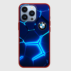 Чехол для iPhone 13 Pro BMW LOGO 3Д ПЛИТЫ ГЕОМЕТРИЯ, цвет: 3D-красный