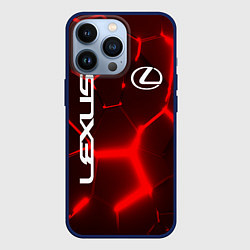 Чехол для iPhone 13 Pro ЛЕКСУС КРАСНЫЕ 3Д ПЛИТЫ, цвет: 3D-тёмно-синий