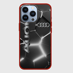 Чехол для iPhone 13 Pro AUDI GREY 3D ПЛИТЫ, цвет: 3D-красный