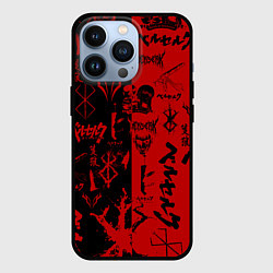 Чехол для iPhone 13 Pro BERSERK BLACK RED БЕРСЕРК ПАТТЕРН, цвет: 3D-черный