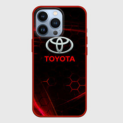 Чехол для iPhone 13 Pro Toyota Неоновые соты, цвет: 3D-красный