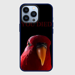 Чехол для iPhone 13 Pro Красный попугай Red parrot, цвет: 3D-тёмно-синий