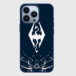 Чехол для iPhone 13 Pro THE ELDER SCROLLS SKYRIM ЭМБЛЕМА ДРАКОНА, цвет: 3D-тёмно-синий