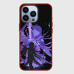 Чехол для iPhone 13 Pro Genshin Impact Raiden, цвет: 3D-красный