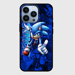 Чехол для iPhone 13 Pro SONIC LOGO СОНИК ЛОГО, цвет: 3D-черный