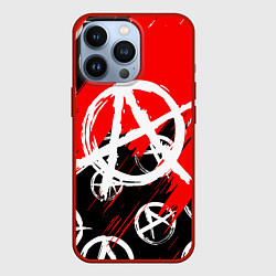 Чехол для iPhone 13 Pro Анархия гражданская оборона ПАТТЕРН, цвет: 3D-красный