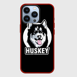 Чехол для iPhone 13 Pro Собака Хаски Husky, цвет: 3D-красный