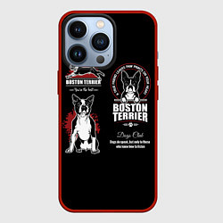 Чехол для iPhone 13 Pro Бостон-Терьер Boston Terrier, цвет: 3D-красный