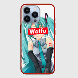 Чехол для iPhone 13 Pro Waifu - Hatsune Miku, цвет: 3D-красный