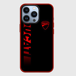Чехол для iPhone 13 Pro DUCATI BLACK RED LINE, цвет: 3D-красный