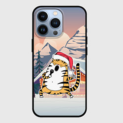 Чехол для iPhone 13 Pro Тигр поет песни в караоке, цвет: 3D-черный