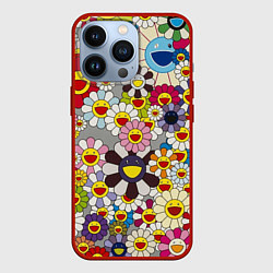 Чехол для iPhone 13 Pro Flower Superflat, Такаши Мураками, цвет: 3D-красный