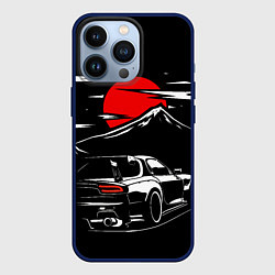 Чехол для iPhone 13 Pro MAZDA RX 7 Мазда при свете красной луны, цвет: 3D-тёмно-синий