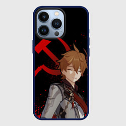 Чехол для iPhone 13 Pro ТАРТАЛЬЯ СНЕЖНАЯ ЧЕРНЫЙ, цвет: 3D-тёмно-синий