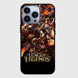 Чехол iPhone 13 Pro LEAGUE OF LEGENDS НЕОН БРЫЗГИ КРАСОК