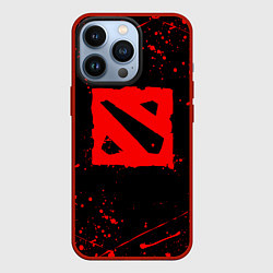 Чехол для iPhone 13 Pro DOTA 2 БРЫЗГИ КРАСОК ДОТА 2 ЛОГО, цвет: 3D-красный