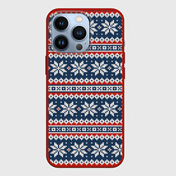 Чехол iPhone 13 Pro Knitted Christmas Pattern