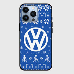 Чехол для iPhone 13 Pro Volkswagen Новогодний, цвет: 3D-черный