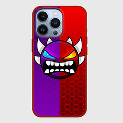 Чехол iPhone 13 Pro Geometry Dash: Violet x Red