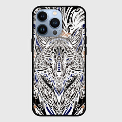 Чехол для iPhone 13 Pro БЕЛАЯ ЭТНИЧЕСКА ЛИСА WHITE FOX, цвет: 3D-черный