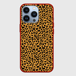 Чехол для iPhone 13 Pro Леопард Leopard, цвет: 3D-красный
