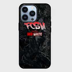 Чехол для iPhone 13 Pro Born to be red-white, цвет: 3D-черный