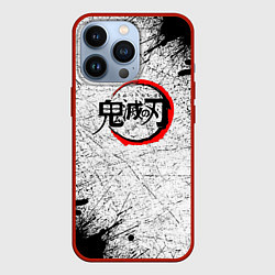 Чехол для iPhone 13 Pro Клинок рассекающий демонов гранж, цвет: 3D-красный
