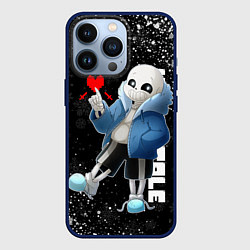 Чехол для iPhone 13 Pro НОВОГОДНИЙ САНС UNDERTALE НОВЫЙ ГОД, цвет: 3D-тёмно-синий