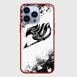 Чехол для iPhone 13 Pro ХВОСТ ФЕИ ЧЁРНЫЙ СИМВОЛ FAIRY TAIL BLACK, цвет: 3D-красный