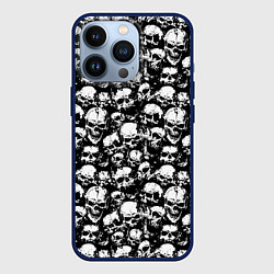 Чехол для iPhone 13 Pro Screaming skulls, цвет: 3D-тёмно-синий