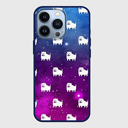 Чехол для iPhone 13 Pro UNDERTALE DOGS PATTERN SPACE, цвет: 3D-тёмно-синий