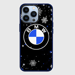 Чехол для iPhone 13 Pro НОВОГОДНИЙ БМВ НОВЫЙ ГОД BMW, цвет: 3D-тёмно-синий