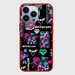 Чехол для iPhone 13 Pro DELTARUNE PATTERN ART ГЕРОИ ДЕЛЬТАРУН, цвет: 3D-красный