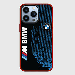 Чехол для iPhone 13 Pro BMW M Series Синий Гранж, цвет: 3D-красный