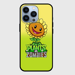 Чехол для iPhone 13 Pro Plants vs Zombies - Подсолнух, цвет: 3D-черный