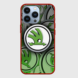 Чехол для iPhone 13 Pro Skoda Carbone Pattern, цвет: 3D-красный