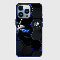 Чехол для iPhone 13 Pro BMW НЕОН СОТЫ, цвет: 3D-тёмно-синий