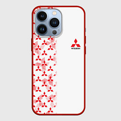 Чехол для iPhone 13 Pro Mitsubishi Mini logo Half pattern, цвет: 3D-красный