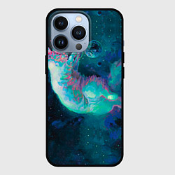 Чехол для iPhone 13 Pro Котенок в космосе, цвет: 3D-черный