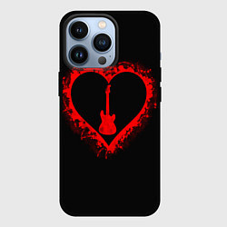 Чехол для iPhone 13 Pro Любовь к музыке Гитара, цвет: 3D-черный
