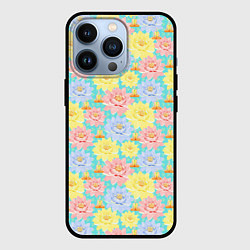 Чехол для iPhone 13 Pro Медитация цветки лотоса, цвет: 3D-черный