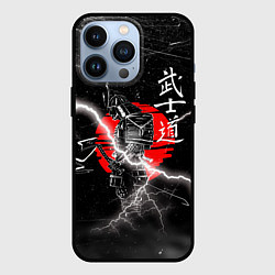 Чехол для iPhone 13 Pro Самурай Бусидо Иероглифы Samurai Lightning, цвет: 3D-черный