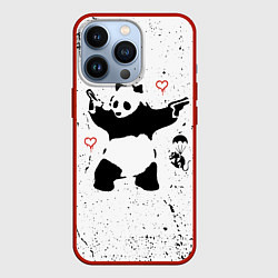 Чехол для iPhone 13 Pro BANKSY БЭНКСИ панда, цвет: 3D-красный
