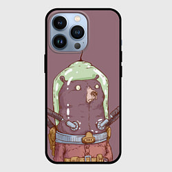 Чехол для iPhone 13 Pro Медведь в скафандре, цвет: 3D-черный