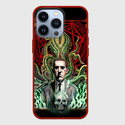 Чехол для iPhone 13 Pro Г Лавкрафт и хтонические щупальца, цвет: 3D-красный