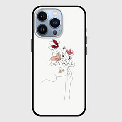 Чехол для iPhone 13 Pro Девушка и цветы Artline, цвет: 3D-черный